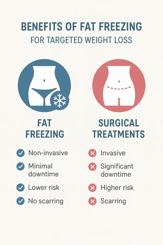 graphic showing the benefits of fat freezing Hockley