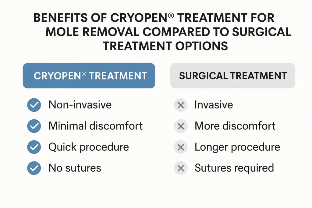Benefits of facial mole removal Hockley - call our team today to book a consultation